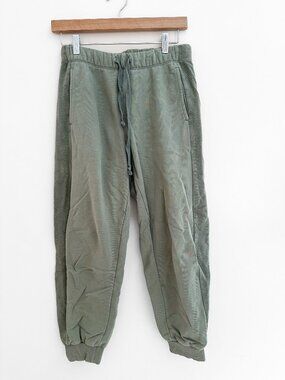 Aerie Textured Jogger Drawstring Pockets High Waisted Sweatpants - Green - Sz S